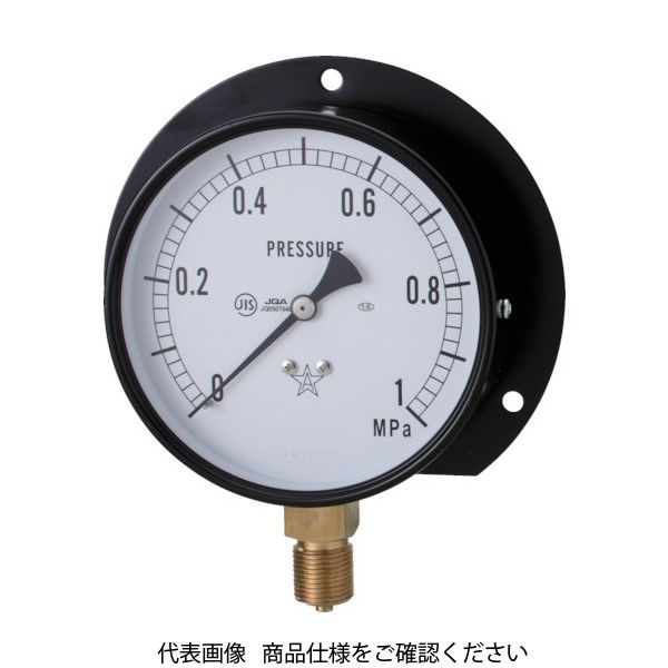 右下精器製造 右下 スター (圧力計)(B枠立型・φ100) 圧力レンジ0.0~4.00MPa S-42-4MP 1個 308-3918（直送品）