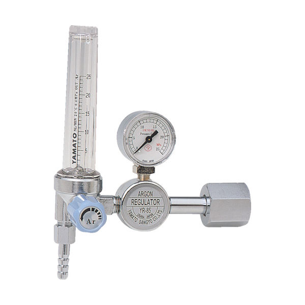 ヤマト産業 YAMATO アルゴン用調整器 YRー85F 25L流量計付 1個 126-7604（直送品）