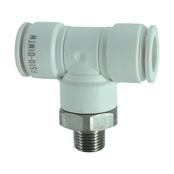 千代田通商 チヨダ ファイブSUSメイルブランチティ 白 10mm・R1/8 FS10-01MTW 1個 313-7279（直送品）