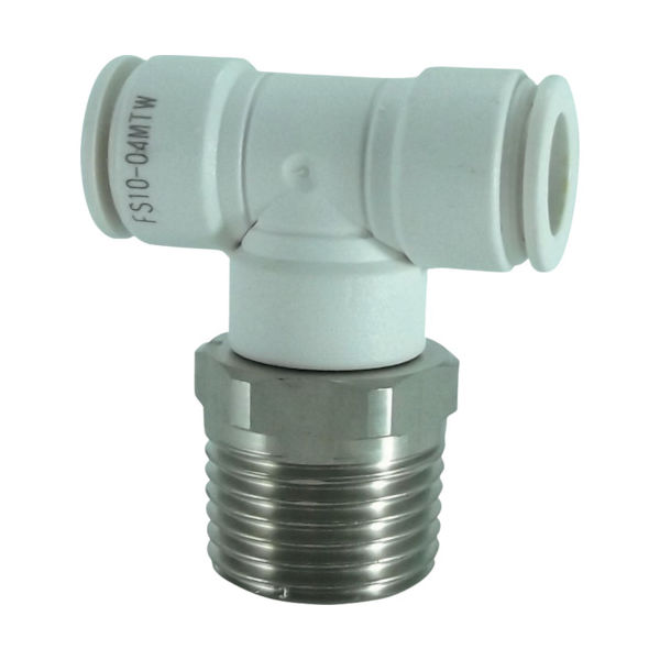 千代田通商 チヨダ ファイブSUSメイルブランチティ 白 10mm・R1/2 FS10-04MTW 1個 313-7392（直送品）