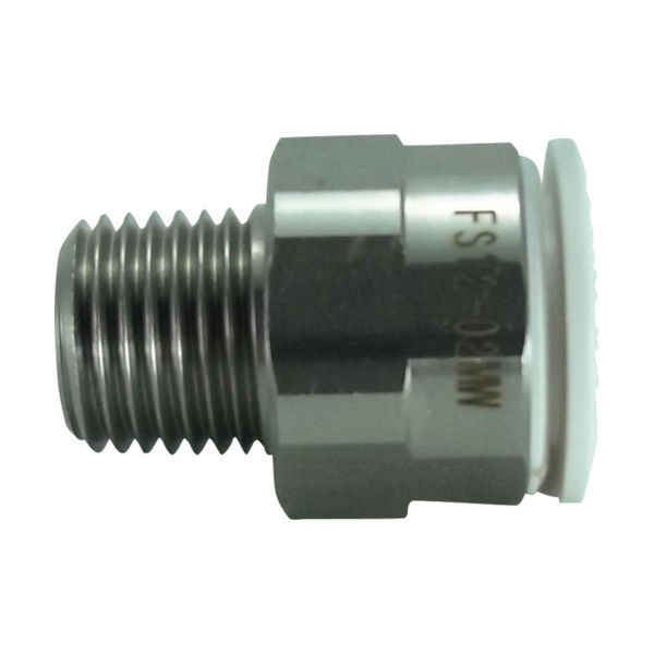 千代田通商 チヨダ ファイブSUSメイルコネクタ 白 12mm・R1/4 FS12-02MW 1個 313-7546（直送品）