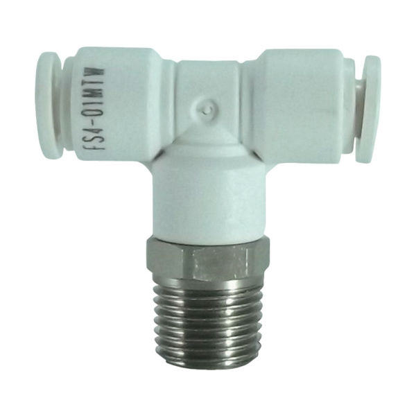 千代田通商 チヨダ ファイブSUSメイルブランチティ 白 4mm・R1/8 FS4-01MTW 1個 313-7724（直送品）