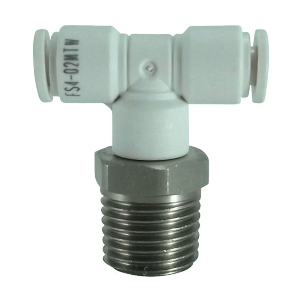 千代田通商 チヨダ ファイブSUSメイルブランチティ 白 4mm・R1/4 FS4-02MTW 1個 313-7767（直送品）