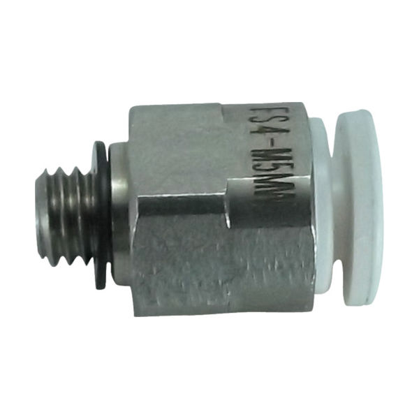 千代田通商 チヨダ ファイブSUSメイルコネクタ 白 4mm・M5X0.8 FS4-M5MW 1個 313-7813（直送品）
