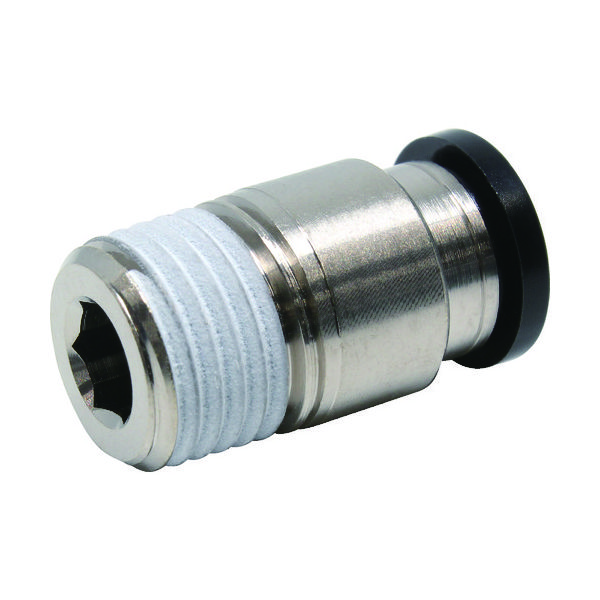 日本ピスコ ピスコ チューブフィッティング 六角穴付ストレート チューブ8 接続口径R1/4 POC8-02 1個 290-8689（直送品）