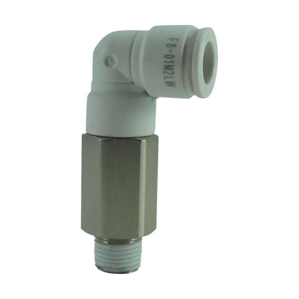 千代田通商 チヨダ ファイブロングメイルエルボ W(白)8mm・R1/8 F8-01M2LW 1個 313-7082（直送品）