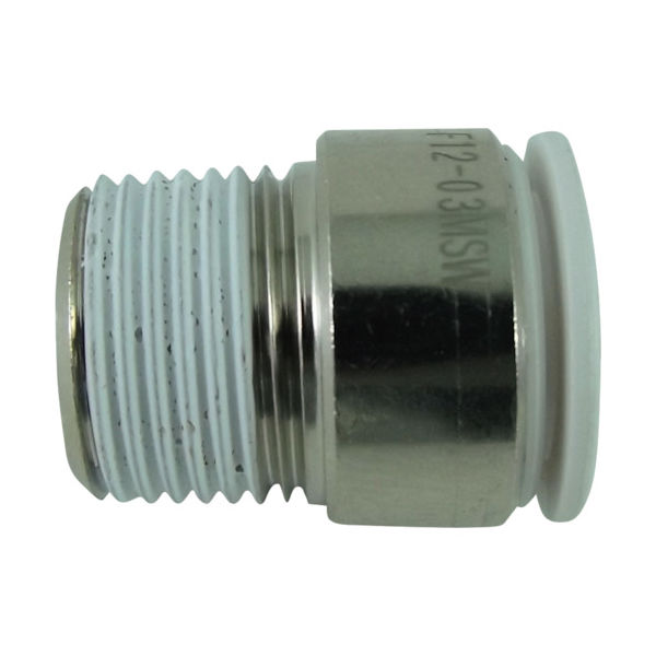 千代田通商 チヨダ ファイブ六角穴付メイルコネクター W(白)12mm・R3/8 F12-03MSW 1個 313-6337（直送品）