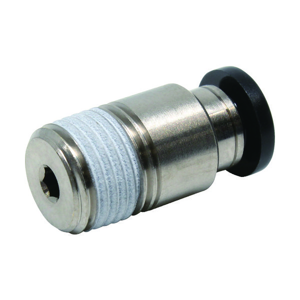 日本ピスコ ピスコ チューブフィッティング 六角穴付ストレートチューブ4ネジR1/8 POC4-01 1個 290-8638（直送品）