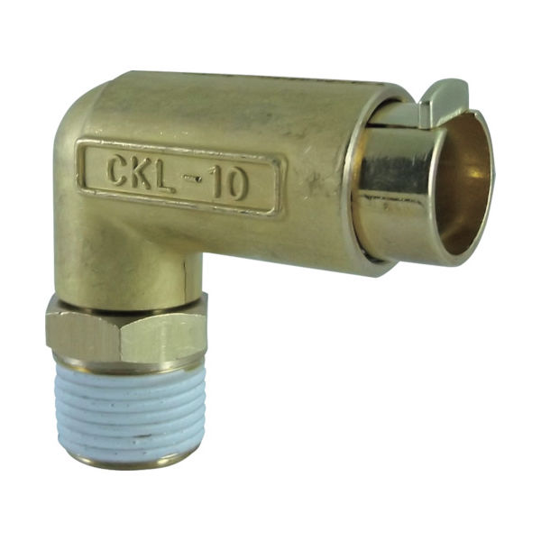 千代田通商 チヨダ タッチコネクターエルボコネクターHタイプ(金属) 接続口径R3/8 CKL-10-03H 1個 327-0343（直送品）