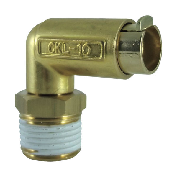 千代田通商 チヨダ タッチコネクターエルボコネクターHタイプ(金属) 接続口径R1/2 CKL-10-04H 1個 327-0351（直送品）