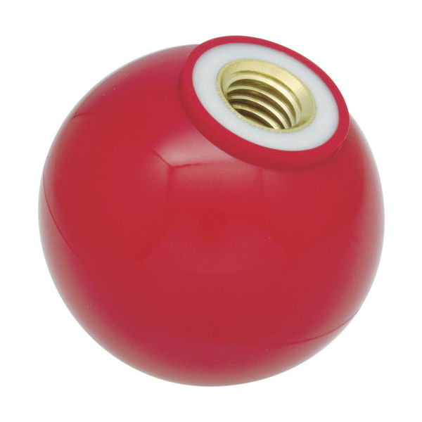 トラスコ中山 TRUSCO 樹脂製握り玉 芯金付 赤 φ32×M10mm P-TPC32-10R 1個 337-4301（直送品）