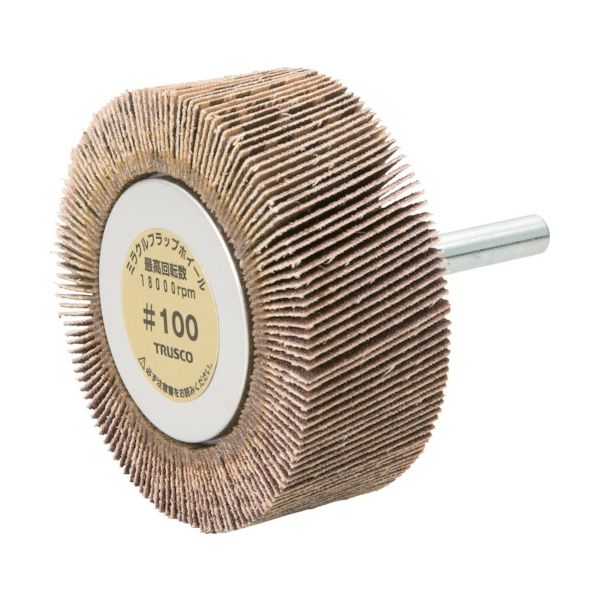 トラスコ中山 TRUSCO ミラクルフラップホイール 外径60X厚25X軸6 5個入 #100 100# MR6025 100 1箱(5個)（直送品）