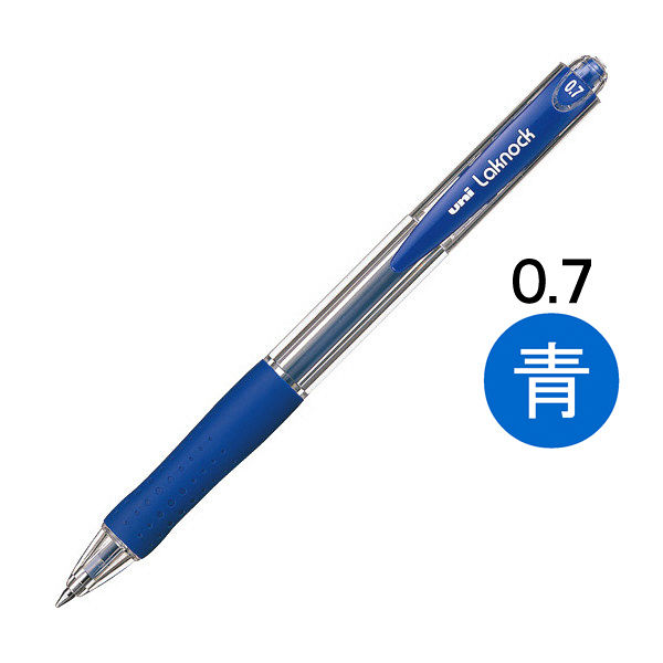 油性ボールペン VERY楽ノック 0.7mm 青 ノック式 SN-100ー07 三菱鉛筆