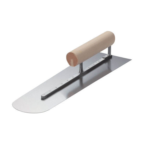 ナルセ商工 カネ三 本焼土間鏝長柄 元幅115×先幅95 コテ長さ450mm HDK-450 1丁 249-4655（直送品）