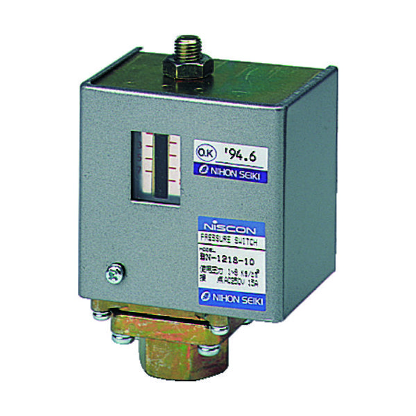 日本精器 圧力スイッチ 設定圧力0.1~0.8MPa BN-1218-10 1台(1個) 138-4651（直送品）