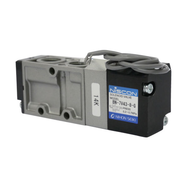 日本精器 4方向電磁弁8AAC100Vグロメット7Vシリーズシングル BN-7V43-8-G-E100 1台(1個) 104-5296（直送品）