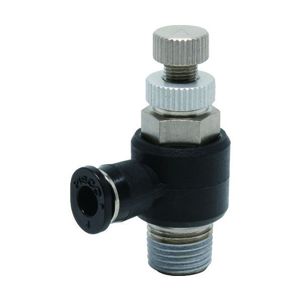 日本ピスコ ピスコ スピードコントローラ エルボ メーターアウト制御チューブ4ネジR1/8 JSC4-01A 1個 290-8247（直送品）