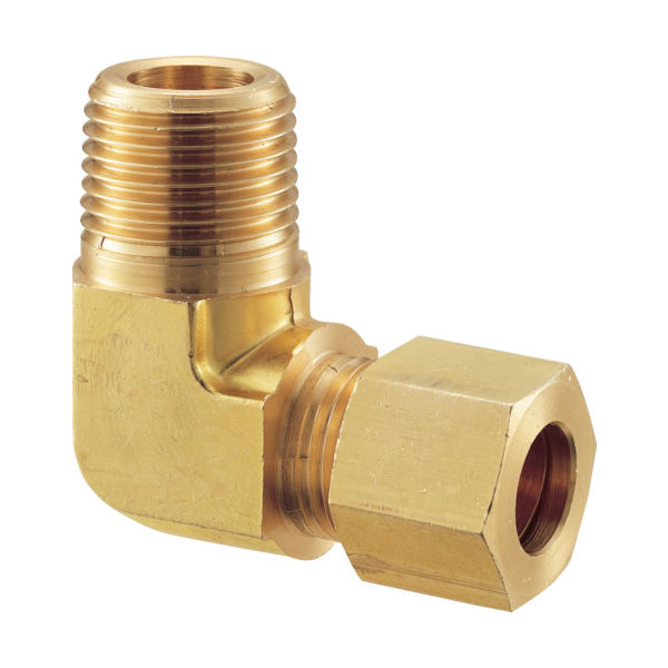 フジトク 黄銅製ハーフエルボ Φ6×1/4B 銅管用 くい込み継手 GL2-6X1/4B 1個 251-8856（直送品）