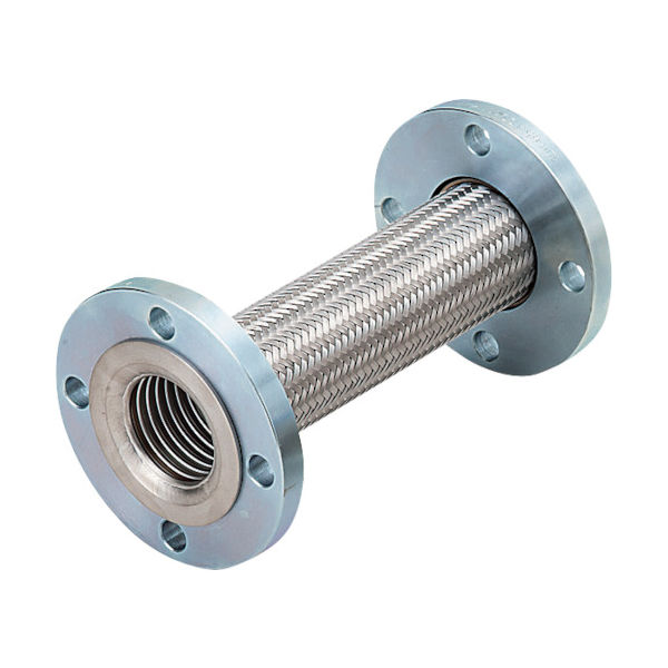 NFK 標準フランジ式フレキシブルホース（カラー式） フランジ10K/SS400（接液部SUS304） 25A×500L 244-6006（直送品）