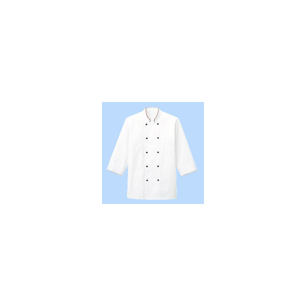 ボンマックス　コックシャツ（ユニセックス)　FB4513U　ホワイト×ブラウン　S　（直送品）