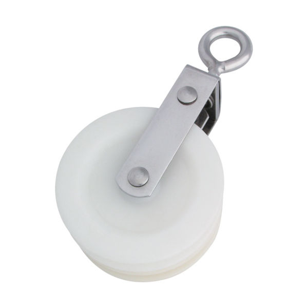 水本機械製作所 水本 ナイロンプーリー アイタイプ 使用ロープ径φ～9mm B-1340 1個 351-4633（直送品）