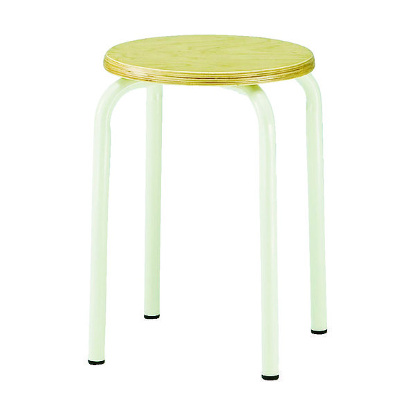 トラスコ中山 TRUSCO 丸イス 木製座・塗装脚 Φ420XH450 木目 TMF-24T 1脚 352-6577（直送品）