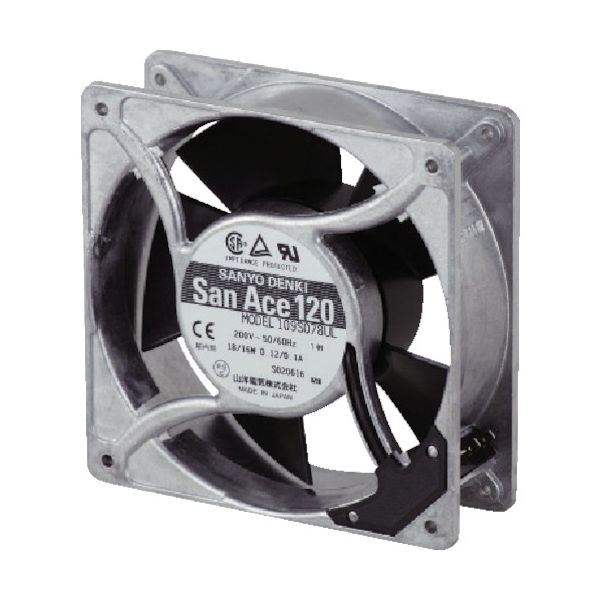 山洋電気 SanAce ACファン(120×38mm AC200V プラグコード付属) S-109S078UL 1台 353-2402（直送品）