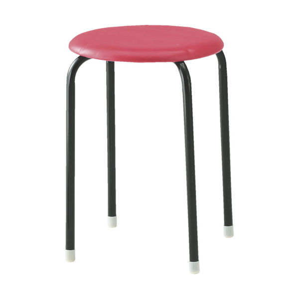 トラスコ中山 TRUSCO 丸イス 塗装脚 Φ320XH445 レッド TC-19-R 1脚(1台) 352-6879（直送品）