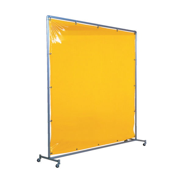 吉野 遮光フェンスアルミパイプ 1×2 単体キャスター イエロー YS-12SC-Y 1台(1個) 352-8693（直送品）