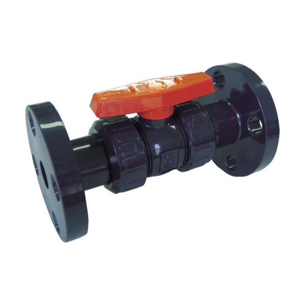 エスロン 塩ビ製ボールバルブ フランジ式 本体PVC OリングEPDM 20 長さ172mm×高さ103mm BV20FX 1個（直送品）