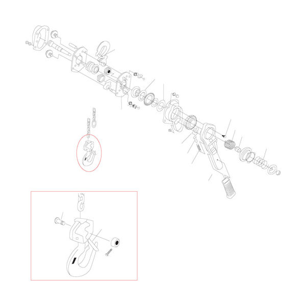 キトー キトーレバーブロックL4形 部品 フックラッチ組 L4BA008-10712 1個 390-1394（直送品）