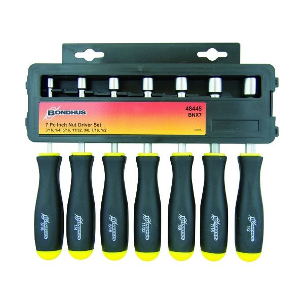 ボンダス・ジャパン BONDHUS ソケットドライバーセット ナットドライバー インチ 7本組(3/16ー1/2) BNX7 1セット（直送品）