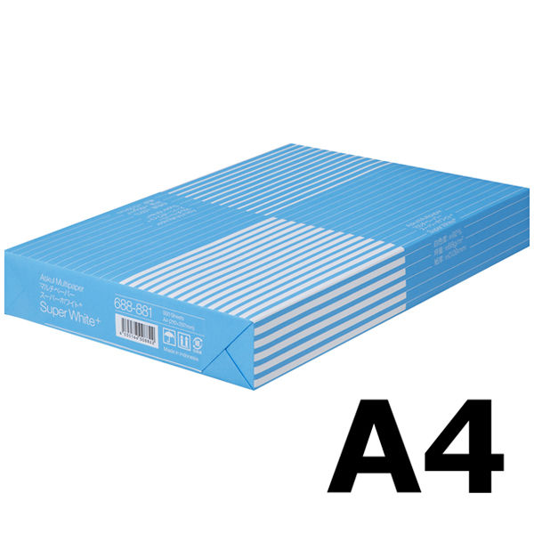 コピー用紙　マルチペーパー　スーパーホワイト+　A4 1冊（500枚入）　高白色　アスクル オリジナル