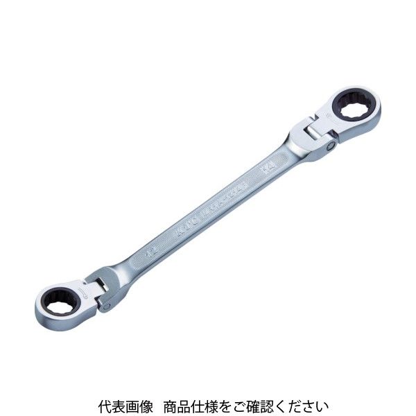 KTC ラチェットめがねレンチ(両頭型首振りタイプ) 対辺寸法17×19mm 全長267mm MR1A-1719F 1丁(1個)（直送品）