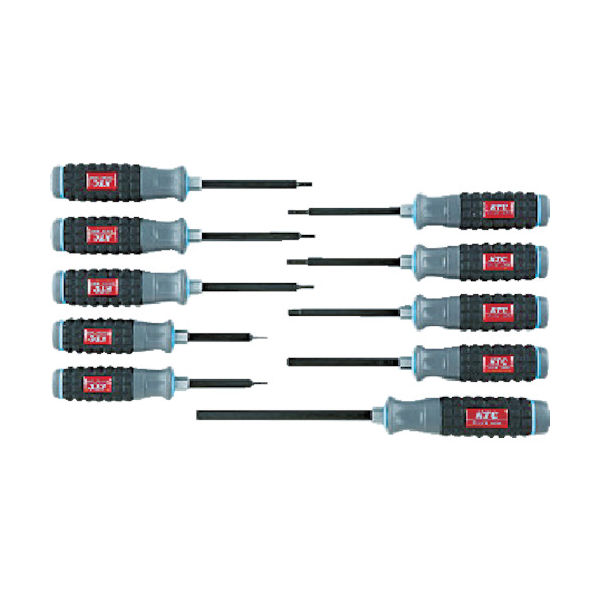 京都機械工具 KTC 樹脂柄ヘキサゴンドライバセット[10本組] TD1H10B 1セット 383-9605（直送品）