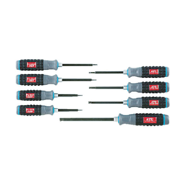 京都機械工具 KTC 樹脂柄ボールポイントヘキサゴンドライバセット[8本組] TD1HBP8 1セット 383-9656（直送品）