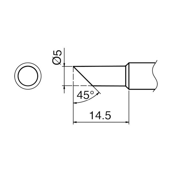 白光 こて先 5C型 T18-C5 1本(1個) 384-4081（直送品）