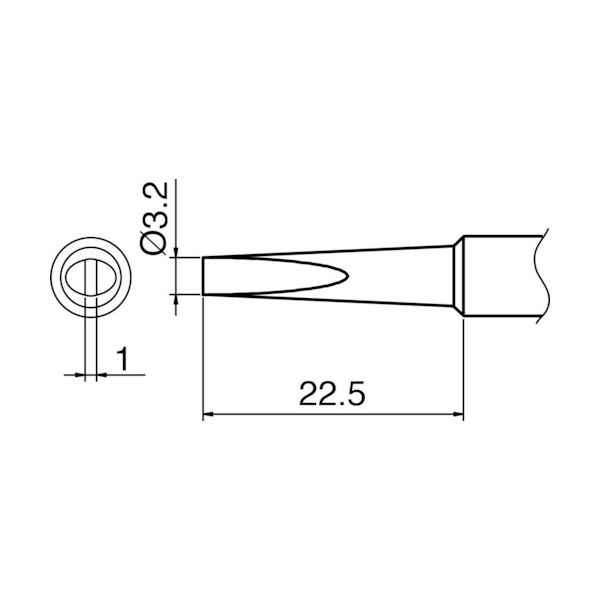 白光 こて先 3.2DL型 T18-DL32 1本(1個) 384-4111（直送品）