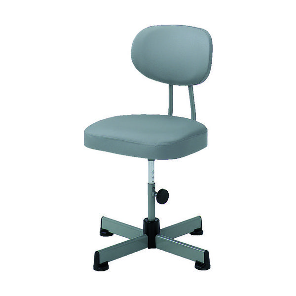 トラスコ中山 TRUSCO 事務椅子 ビニールレザー張り キャスター無 グレー L-90Z 1脚 503-5732（直送品）