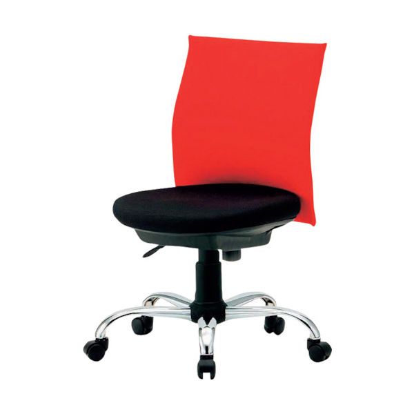 トラスコ中山 TRUSCO ローバックオフィスチェアー 肘無 赤 TOFC203B R 1脚 276-9182（直送品）