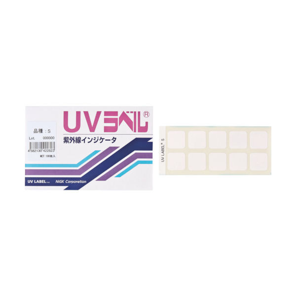 日油技研工業 日油技研 UVラベル 超高感度 UV-S 1箱(100枚) 295-3404（直送品）