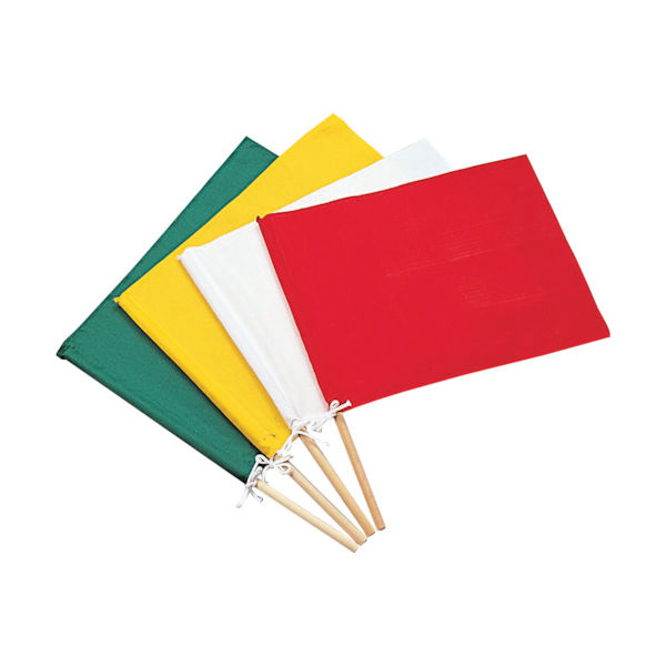 日本緑十字社 緑十字 手旗 緑 300(450)×420mm 綿+木製棒 245002 1本 371-9642（直送品）