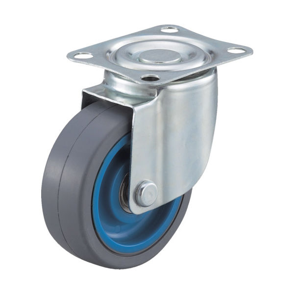 ワコーパレット ワコー エアーキャスター(自在車) 75mm ゴム車 ALG-75-NRB 1個 305-2222（直送品）