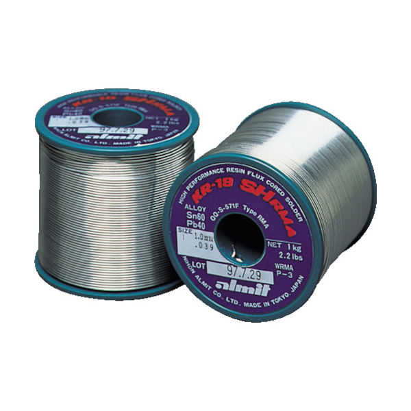 アルミット 鉛入りやに入りはんだ KRー19 SH RMA 1.0mm KR19SHRMA-SN60-P-3-1.0MM 1巻（直送品）