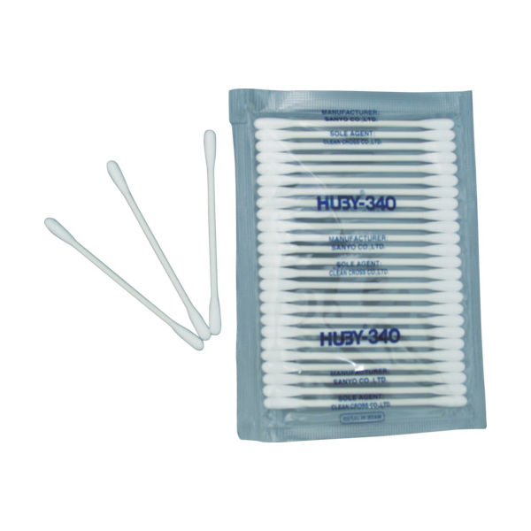 クリーンクロス HUBY 3インチ 工業用綿棒(先端砲弾型)CAー002MB (2500本入) CA-002MB 1箱(2500本)（直送品）