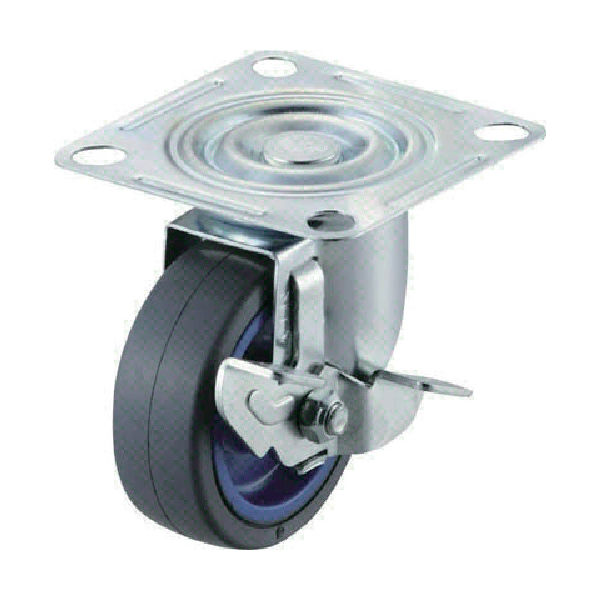 ワコーパレット ワコー エアーキャスター(自在車ストッパー付) 100mm ゴム車 AMG-100-NRDS 1個 354-2475（直送品）