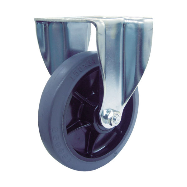 ユーエイ 産業用キャスター固定車 150径ゴム車輪 NWRK2-150-G 1個 380-3228（直送品）