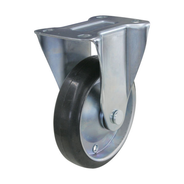 ユーエイ プレート式 固定 キャスター ゴム 車輪径150mm Jタイプ K2型 取付寸法80×80(75×75) WK2-150 1個（直送品）