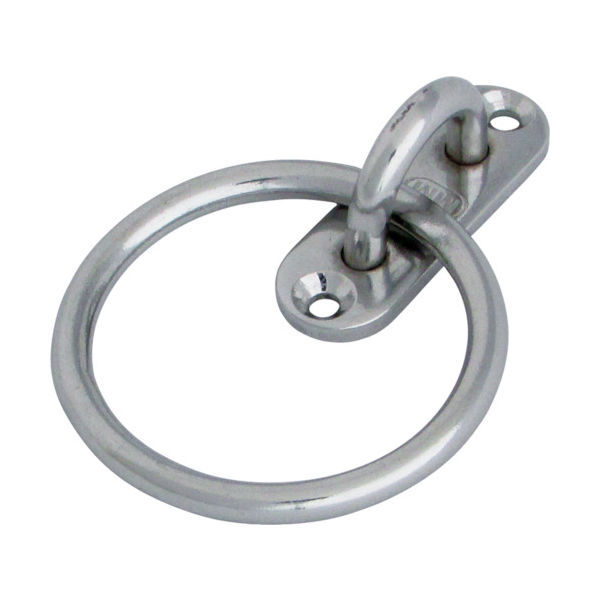 水本機械製作所 水本 アイプレート ステンレス パッドアイ丸カン 丸カン内径30mm 15mm×45mm B-070 1個 378-7991（直送品）