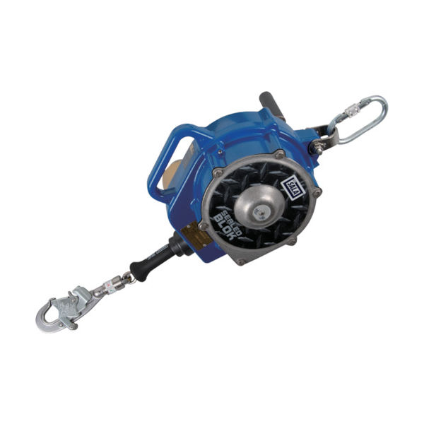 TSUYORON ワイヤーロープ巻取式墜落防止器具 シールドブロック 15m ウィンチ付 台付・引寄せロープ付 SSB-15-W-BX 1台（直送品）